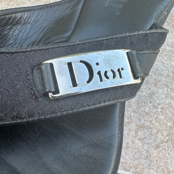 Christian Dior Diorissmo Black Logo Platform Flip Flops Sandals - Picture 13 of 13